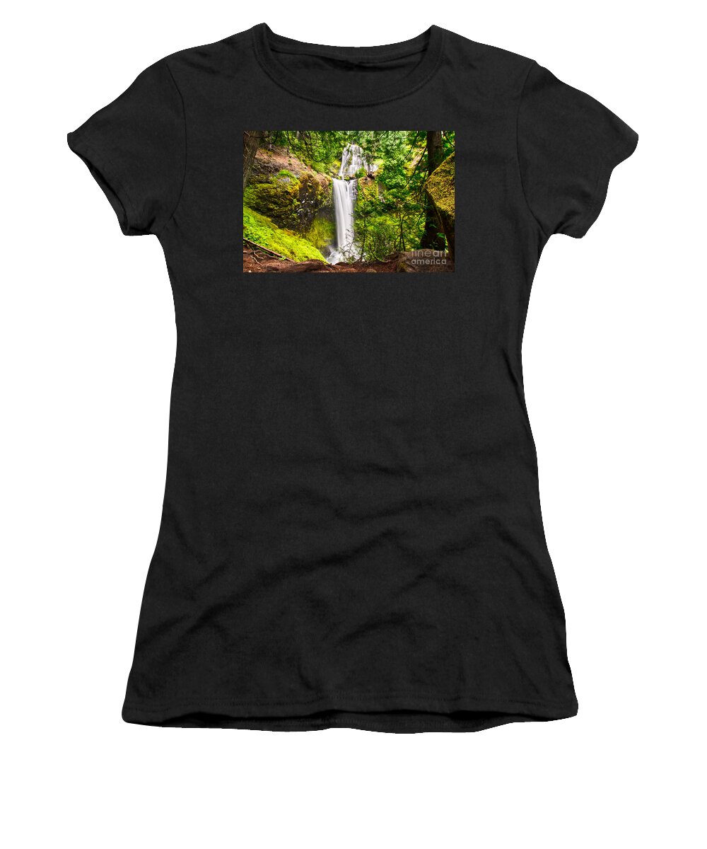  Washington State Women's T-Shirt featuring the photograph Falls Creek Falls by Bruce Block