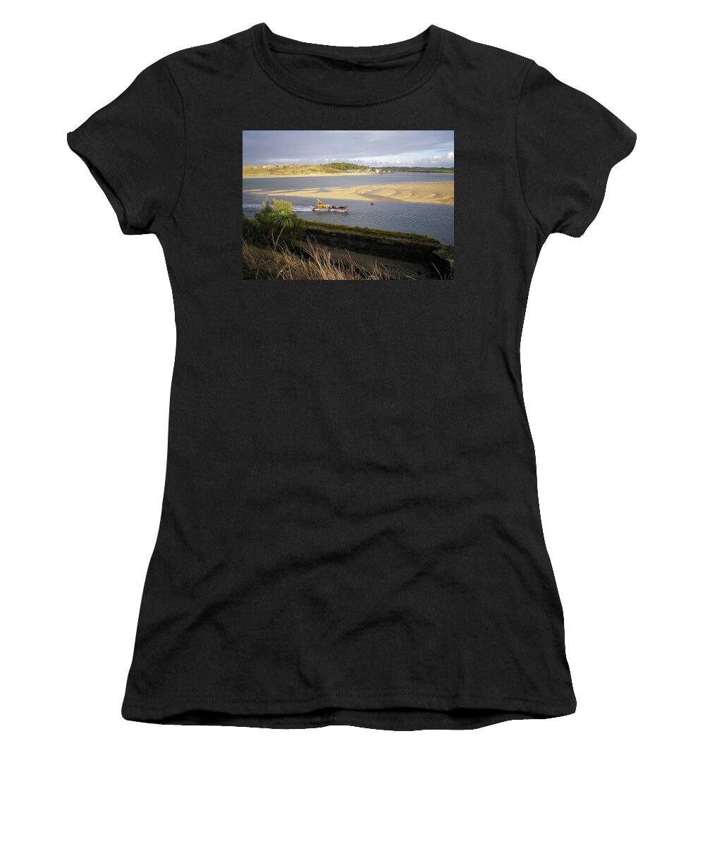 Ferry Women's T-Shirt featuring the photograph Ferry Boat River Camel Padstow Cornwall by Richard Brookes