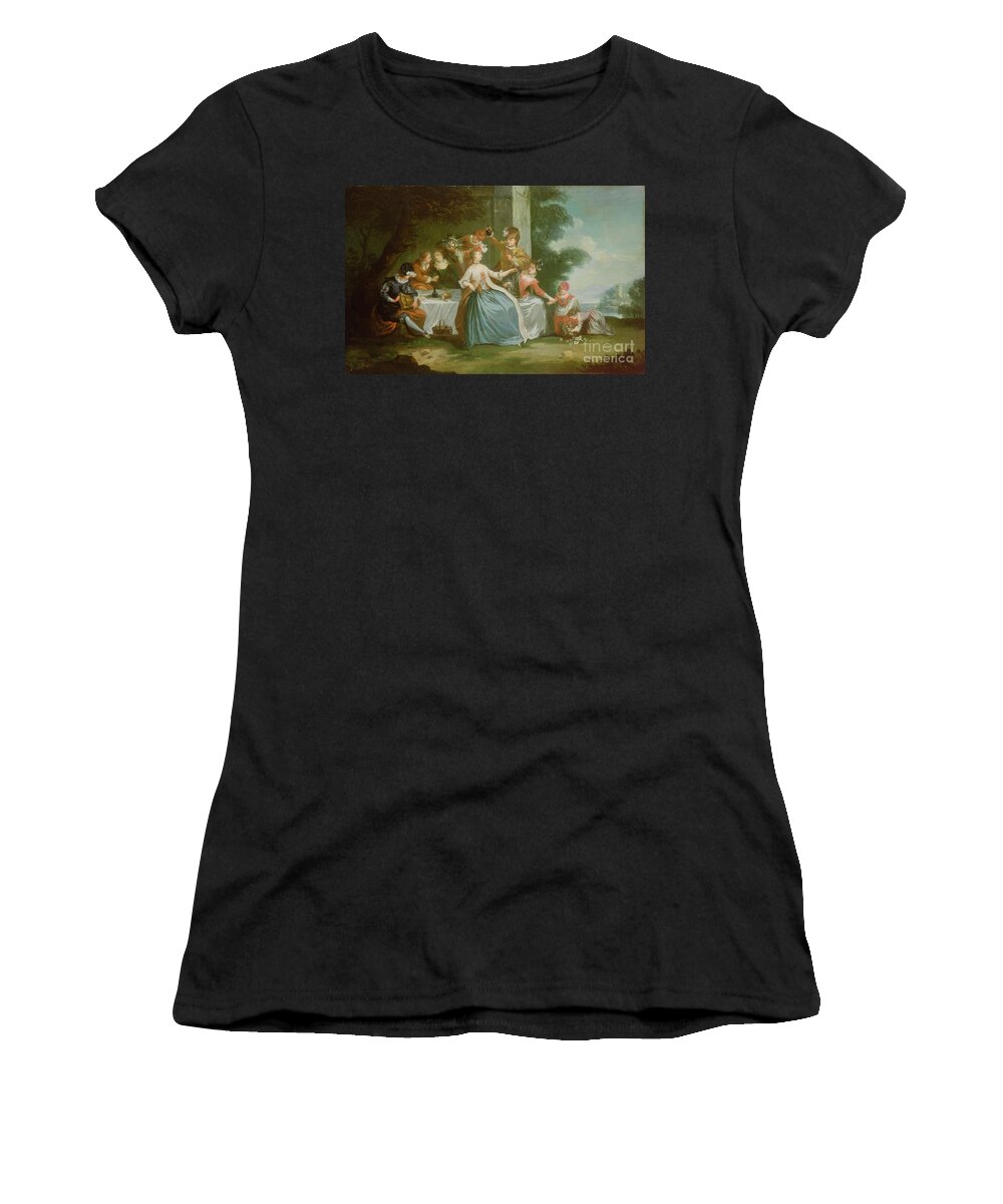 Banquet Women's T-Shirt featuring the painting Figures Feasting by French School