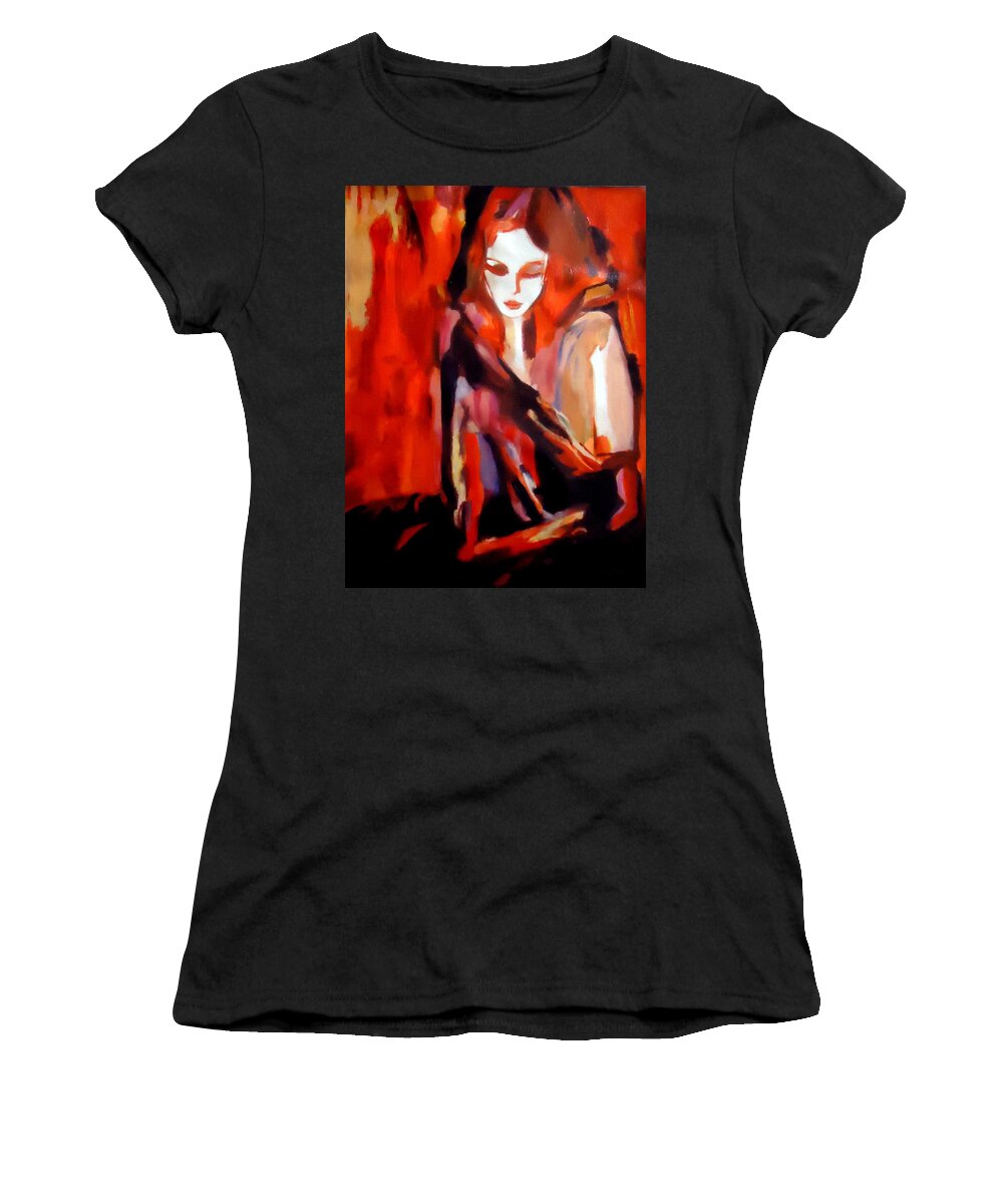 Nude Figures Women's T-Shirt featuring the painting Finesse by Helena Wierzbicki