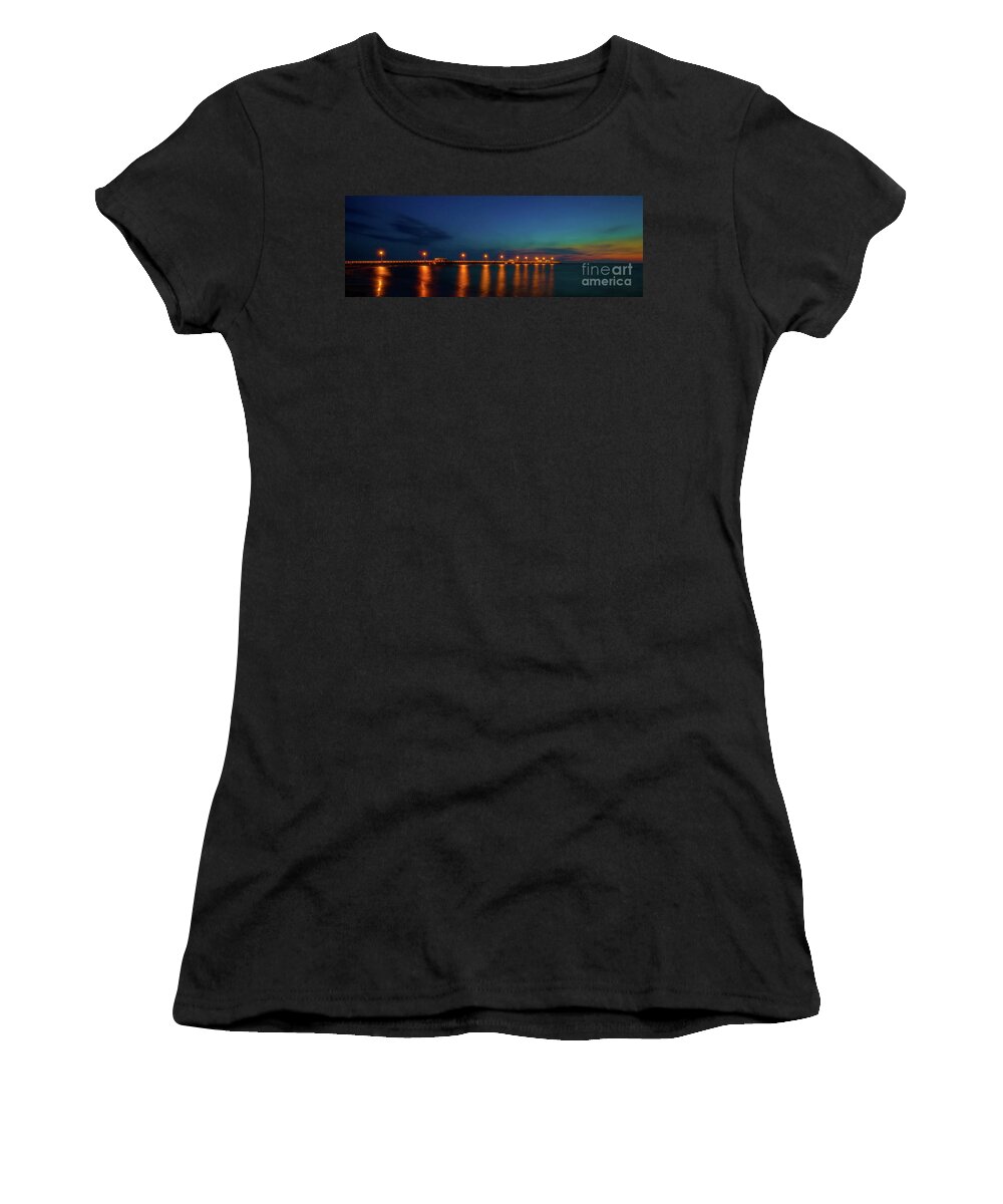Photographs Women's T-Shirt featuring the photograph Fishing Pier At Twilight by Felix Lai