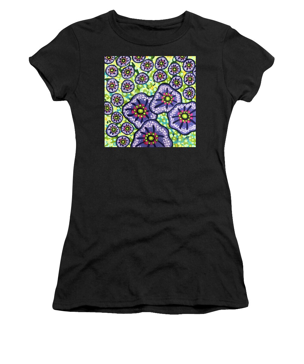 Floral Women's T-Shirt featuring the painting Floral Whimsy 4 by Amy E Fraser
