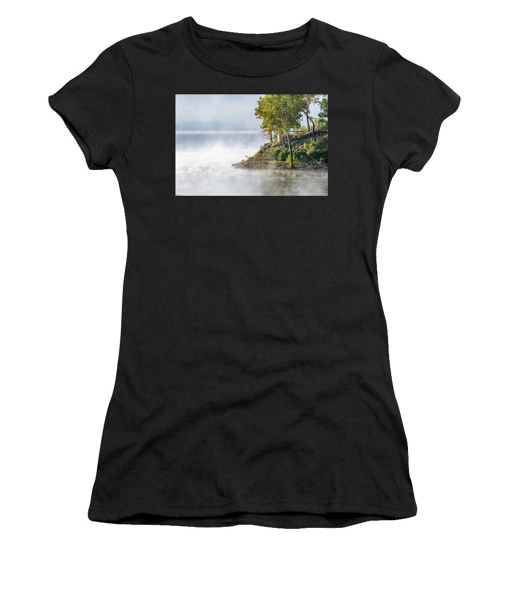 Grand Lake Women's T-Shirt featuring the photograph Foggy Morning by David Wagenblatt