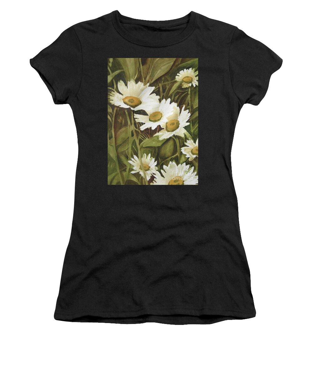 Floral Women's T-Shirt featuring the painting Fresh Daisies by Shirley Braithwaite Hunt