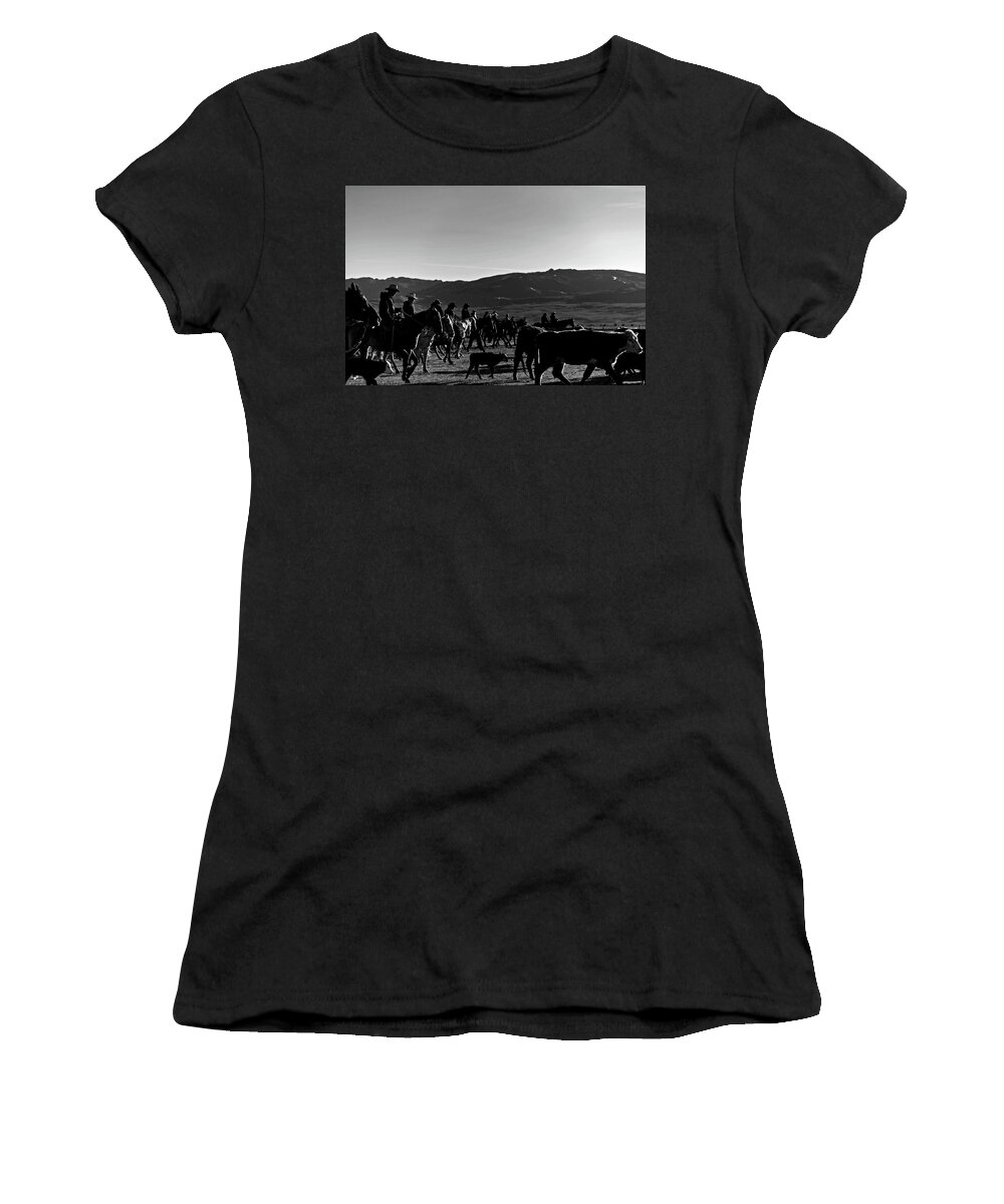 Ranch Women's T-Shirt featuring the photograph Gathering cows by Julieta Belmont