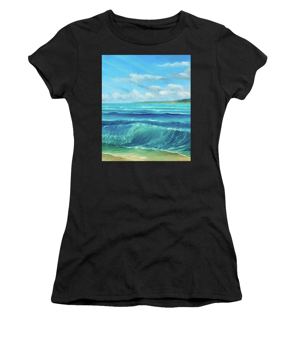 Beach Women's T-Shirt featuring the painting Gentle Breeze by Renee Logan
