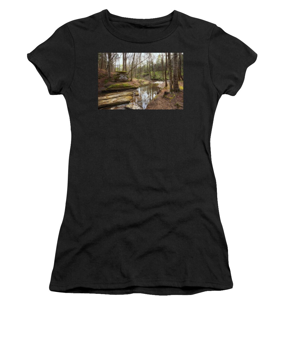 Glenrock Branch Women's T-Shirt featuring the photograph Glenrock Branch on the Natchez Trace by Susan Rissi Tregoning