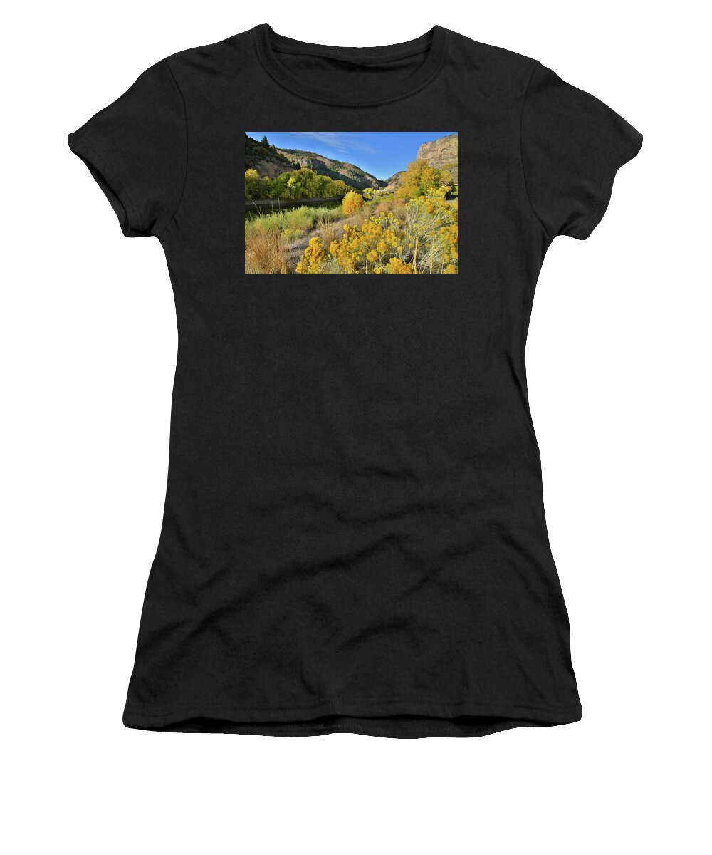 Glenwood Canyon Women's T-Shirt featuring the photograph Glenwood Canyon Rest Stop 129 by Ray Mathis