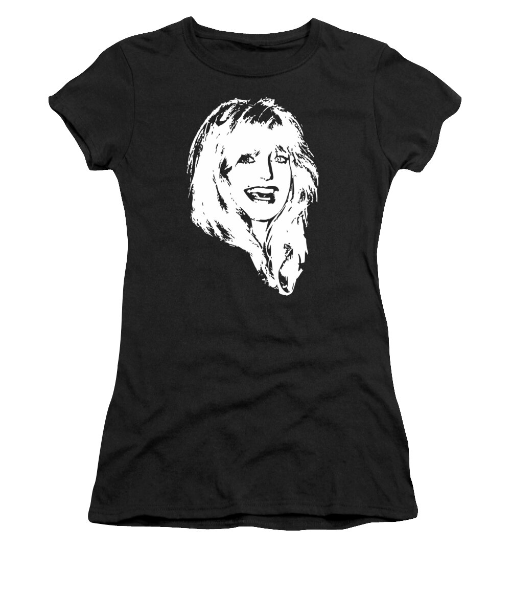 Goldie Hawn Women's T-Shirt featuring the digital art Goldie Hawn Minimalistic Pop Art by Filip Schpindel