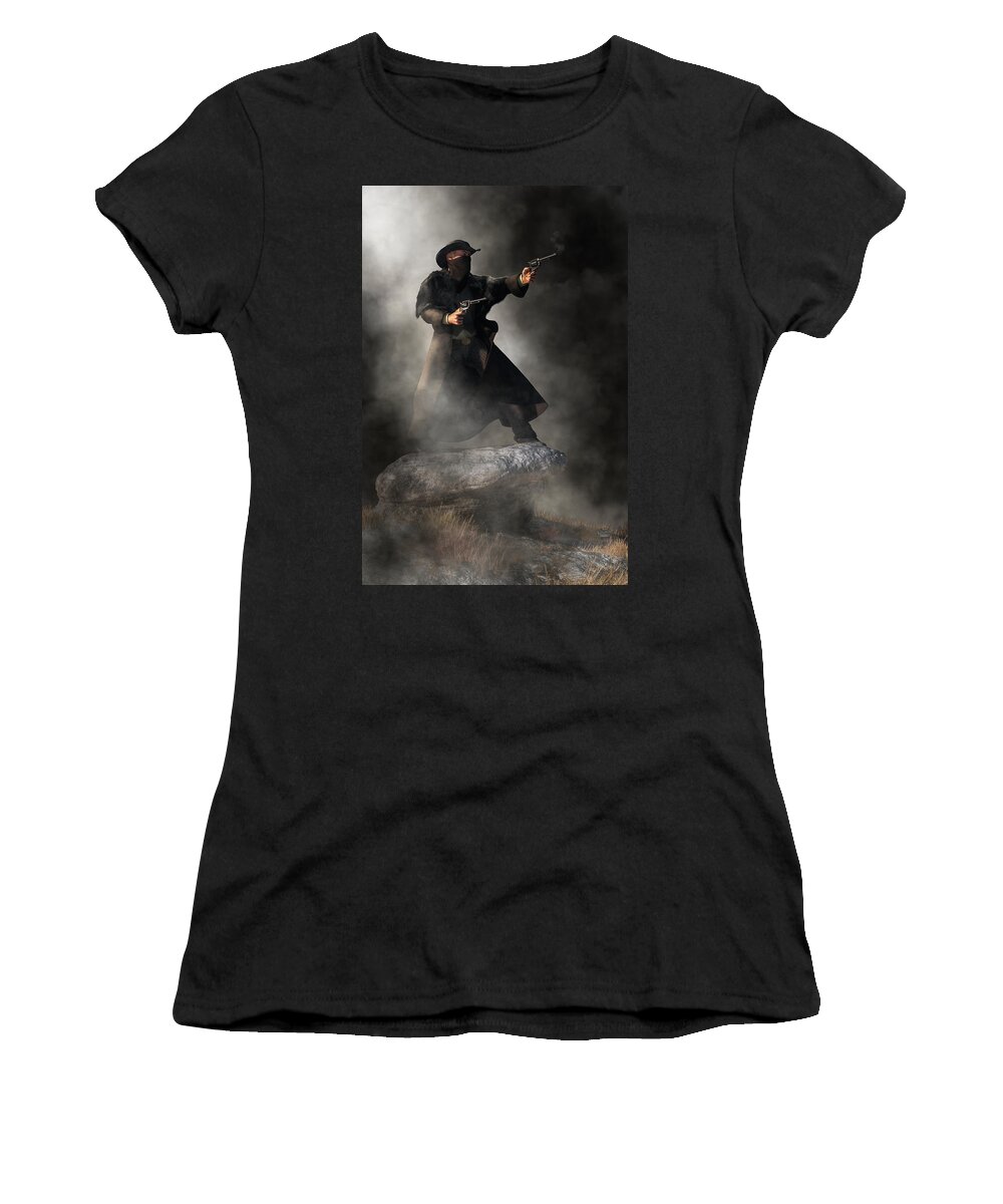 Enter The Outlaw Women's T-Shirt featuring the digital art Gunslinger by Daniel Eskridge