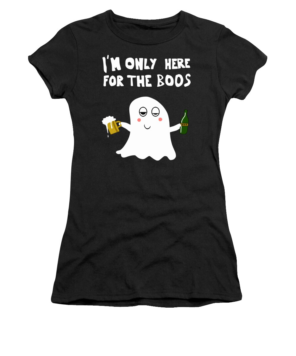 Halloween Women's T-Shirt featuring the digital art I'm Only Here For The Boos by Filip Schpindel