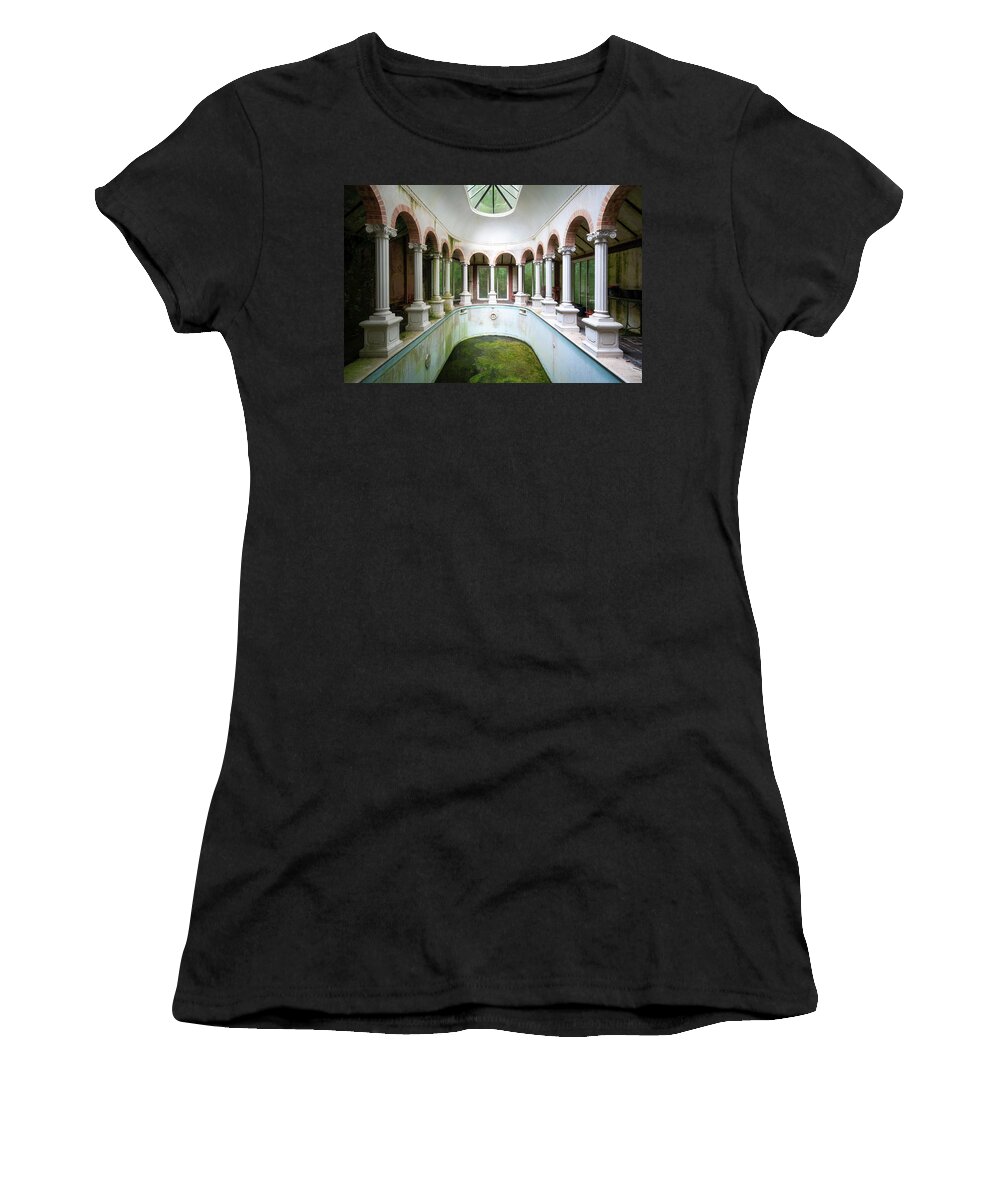 Abandoned Women's T-Shirt featuring the photograph Indoor Pool by Roman Robroek