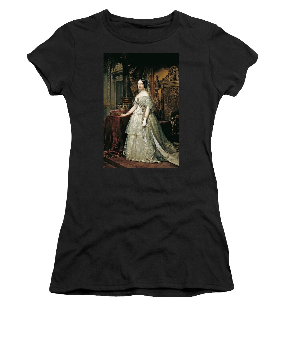 19th Century Art Women's T-Shirt featuring the painting Isabel II de Espana by Federico de Madrazo
