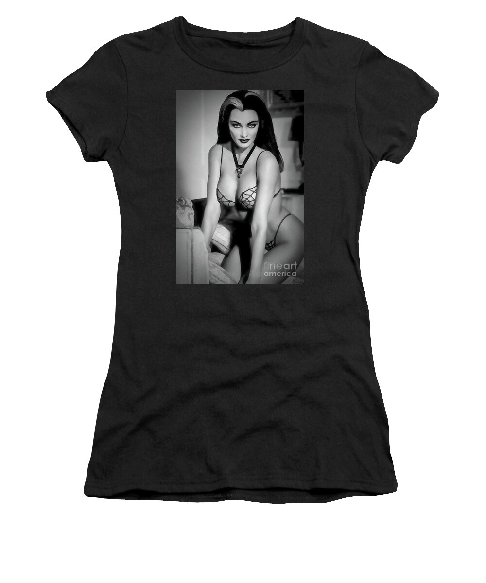 Yvonne De Carlo Women's T-Shirt featuring the photograph Yvonne De Carlo as Lily Munster by Franchi Torres