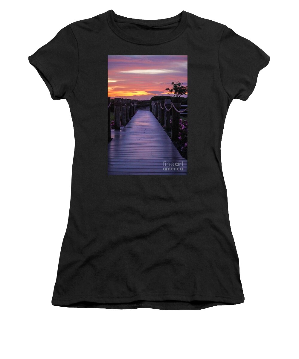 Walkway Women's T-Shirt featuring the photograph Just Another Day in Paradise by Susan Rydberg