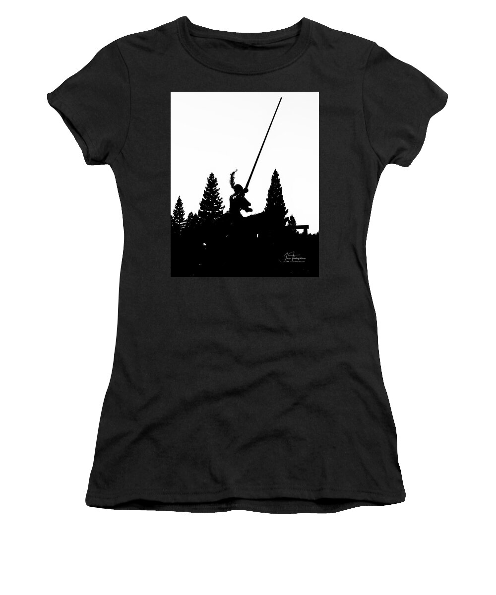 Equine Women's T-Shirt featuring the photograph Knight Silhouette by Jim Thompson