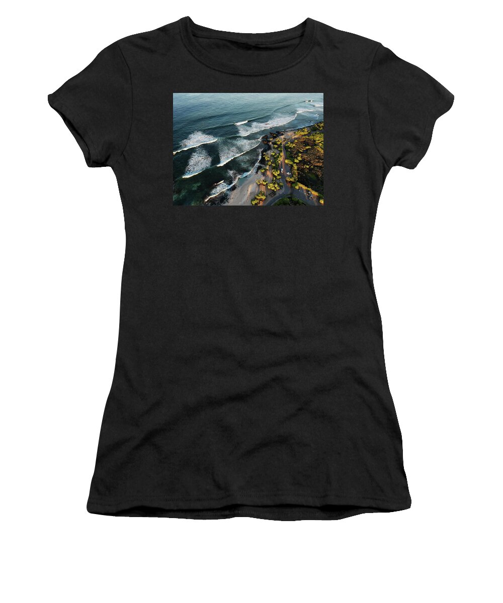 Surf Women's T-Shirt featuring the photograph Kohanaiki Sets by Christopher Johnson