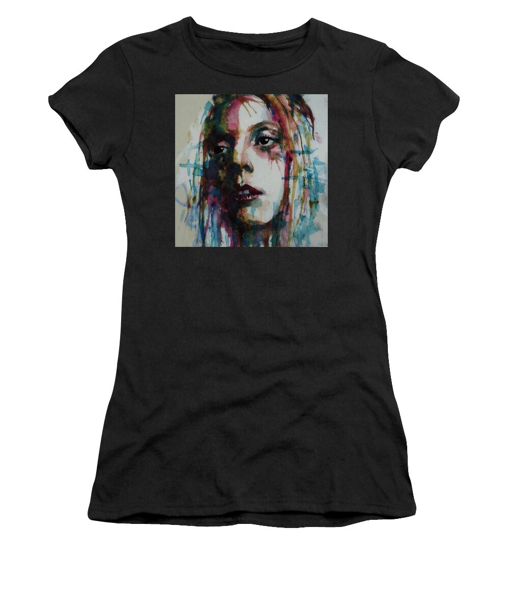 American Women's T-Shirt featuring the painting Lady Gaga by Paul Lovering