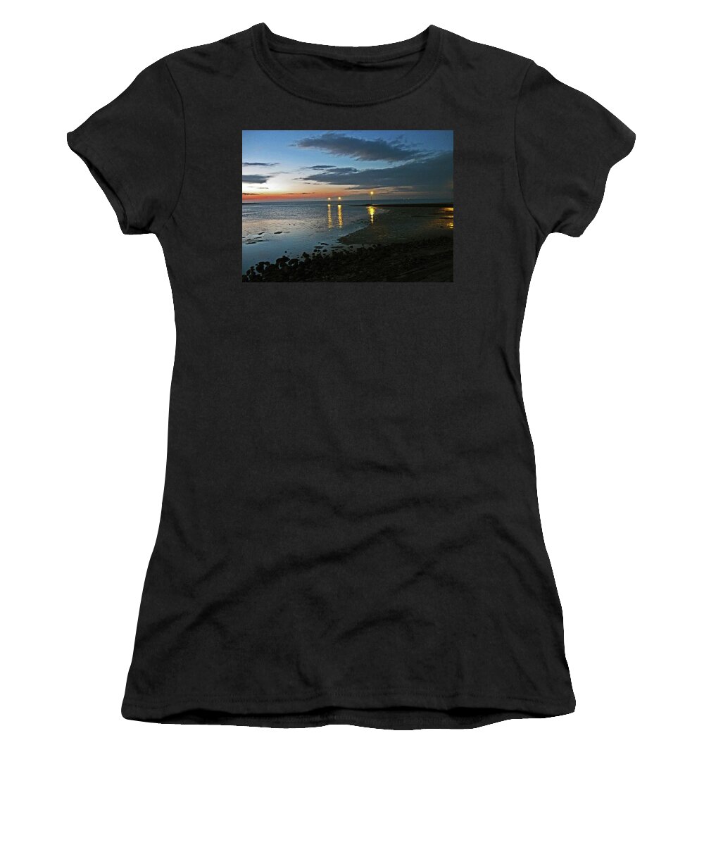 Lancashire Women's T-Shirt featuring the photograph LANCASHIRE. Knott End. Sunset.. by Lachlan Main