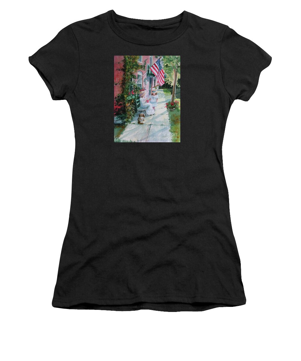Yesteryear Women's T-Shirt featuring the painting Lazy Days by Marilyn Smith