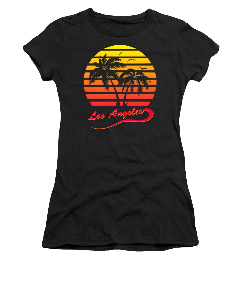 Los Women's T-Shirt featuring the digital art Los Angeles Sunset by Filip Schpindel