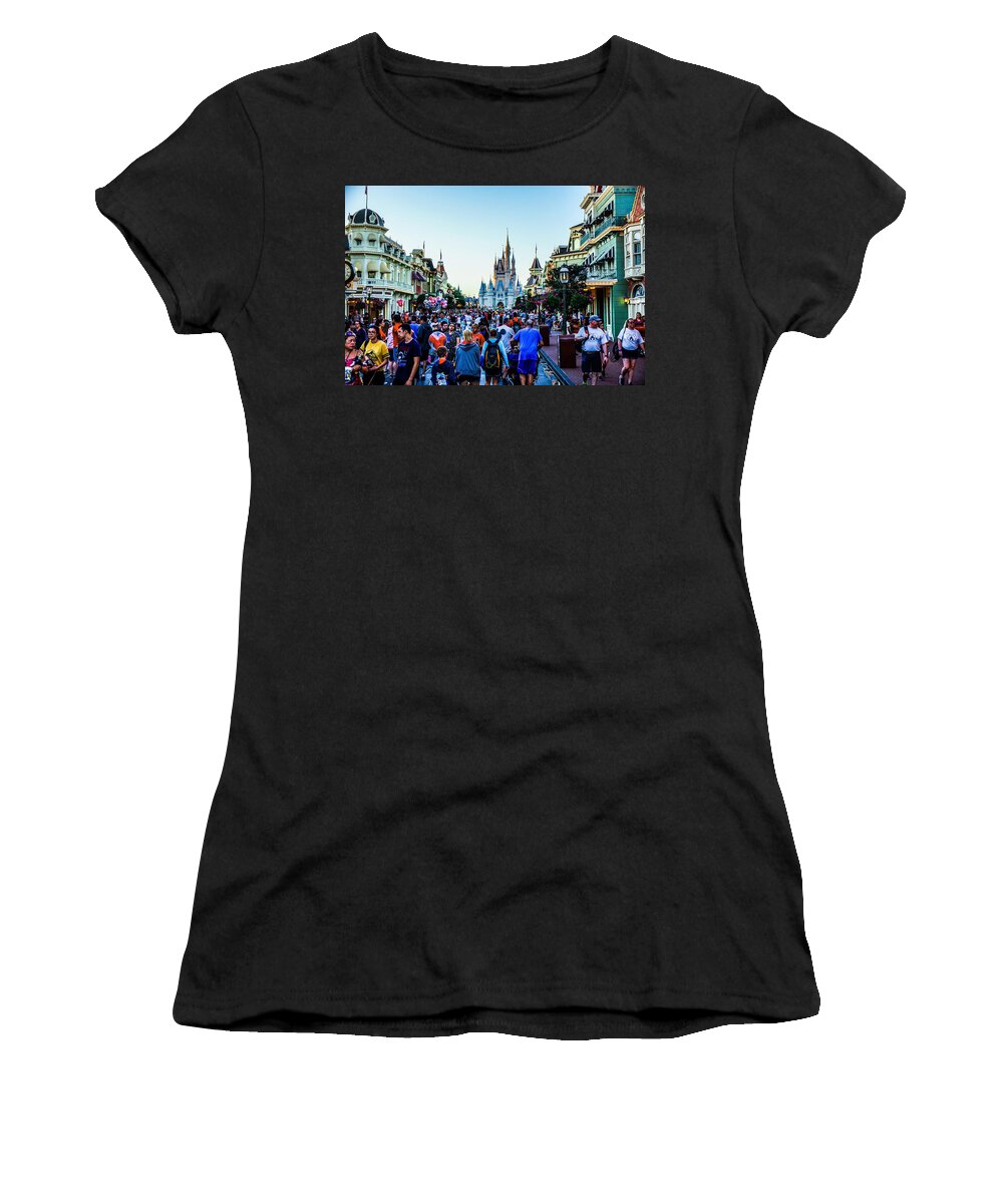  Women's T-Shirt featuring the photograph Main Street USA 1 by Rodney Lee Williams