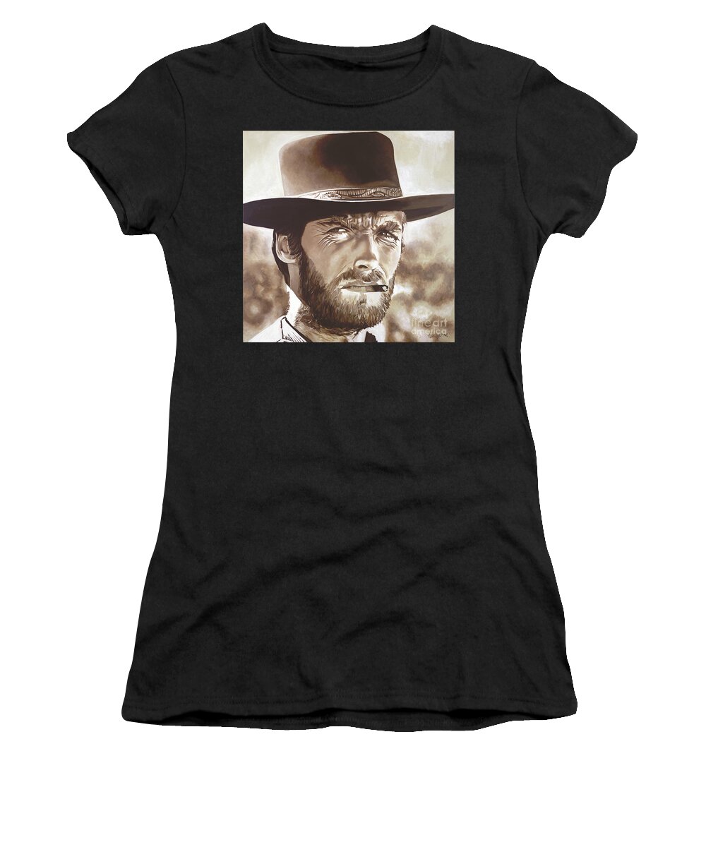 Art By Ashley Lane Women's T-Shirt featuring the painting Man with No Name by Ashley Lane