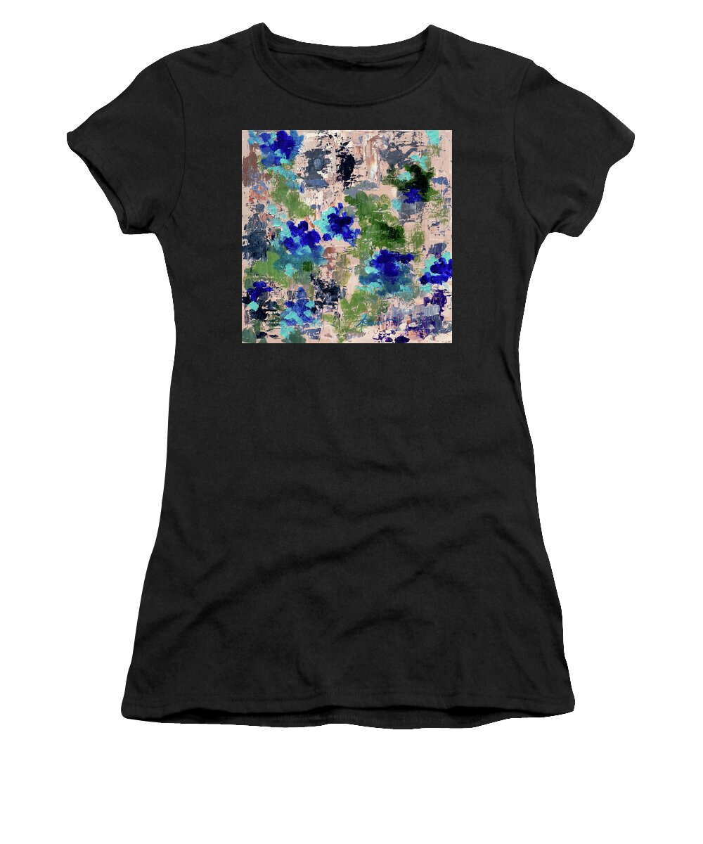 Blue Women's T-Shirt featuring the painting Mediterranean Blue by Adele Bower