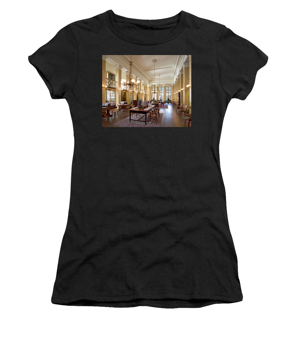 Athenaeum Of Philadelphia Women's T-Shirt featuring the photograph Members' Reading Room by Tom Crane