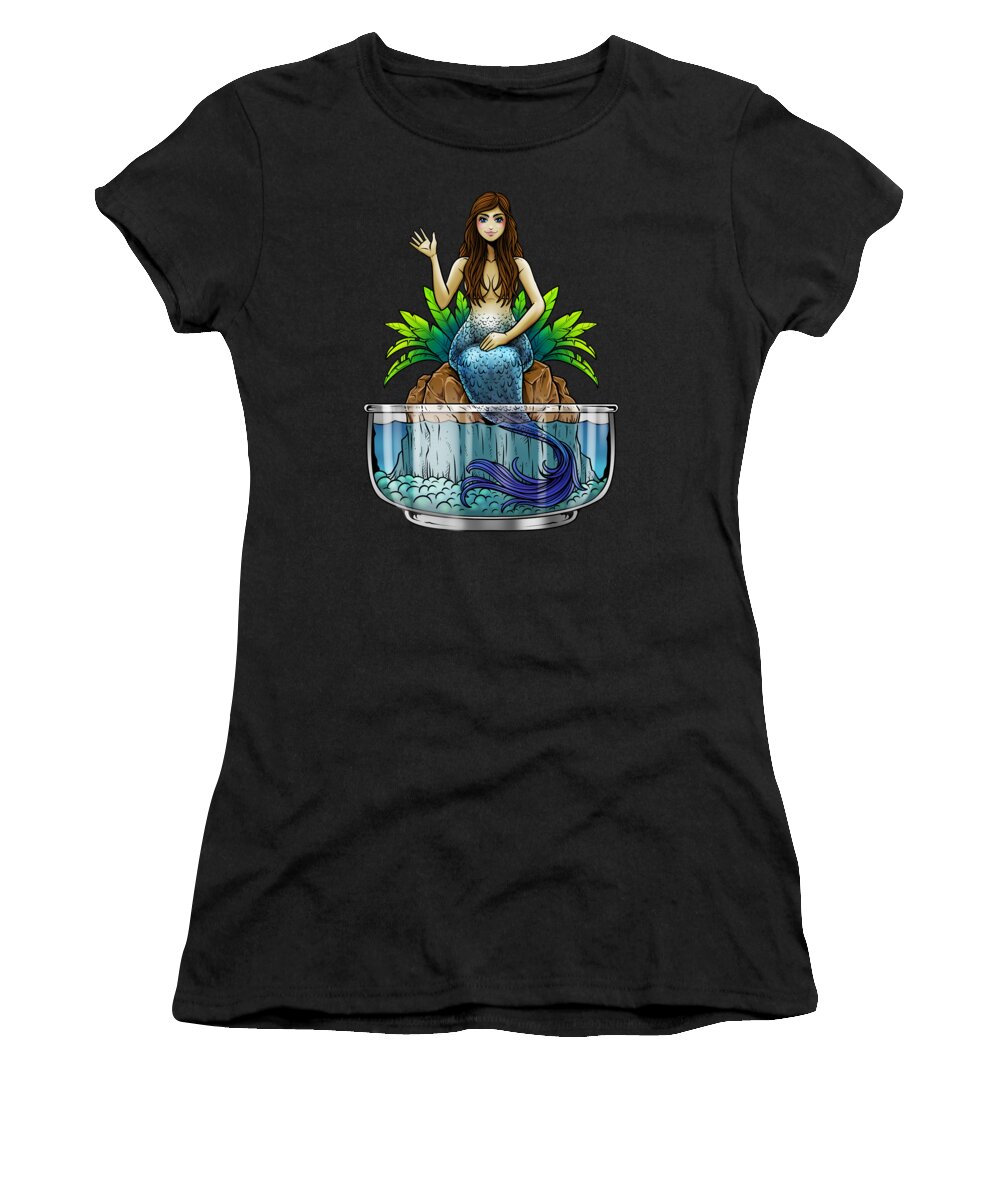 Beauty Women's T-Shirt featuring the digital art Mermaid Illustration Siren Sea Creature Fish by Mister Tee
