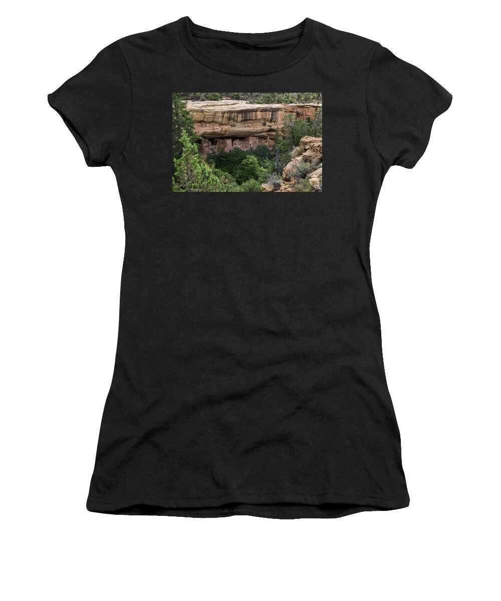 Strutures Women's T-Shirt featuring the photograph Mesa Verde National Park - 7733 by Jerry Owens