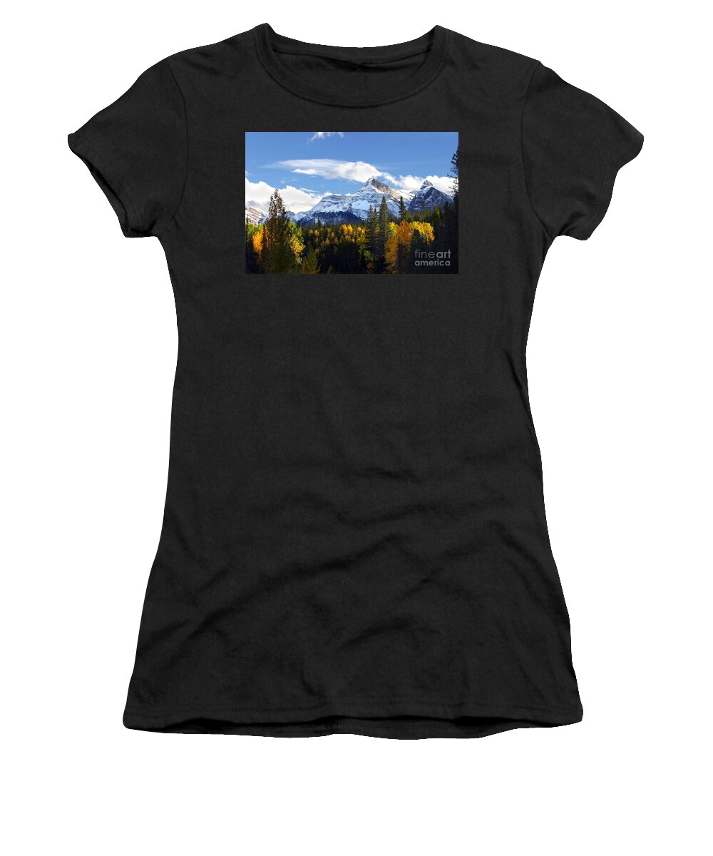 Snowcapped Women's T-Shirt featuring the photograph Mount Fryatt second tallest mountain Jasper National Park Alberta Canada by Robert C Paulson Jr