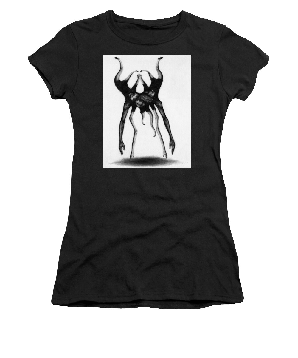 Horror Women's T-Shirt featuring the drawing Never Letting Go... - Artwork by Ryan Nieves