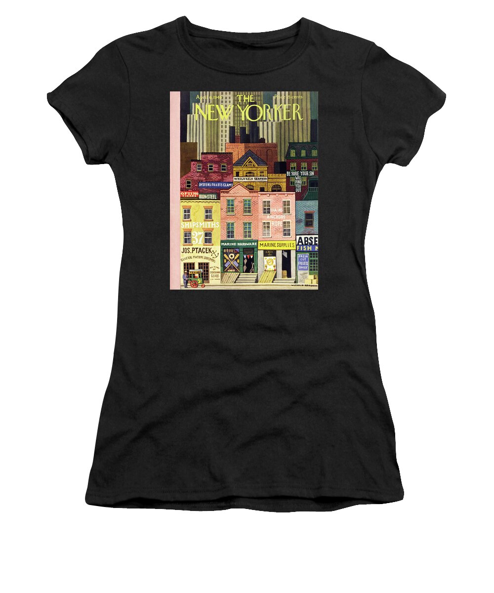 Illustration Women's T-Shirt featuring the painting New Yorker April 6 1946 by Witold Gordon