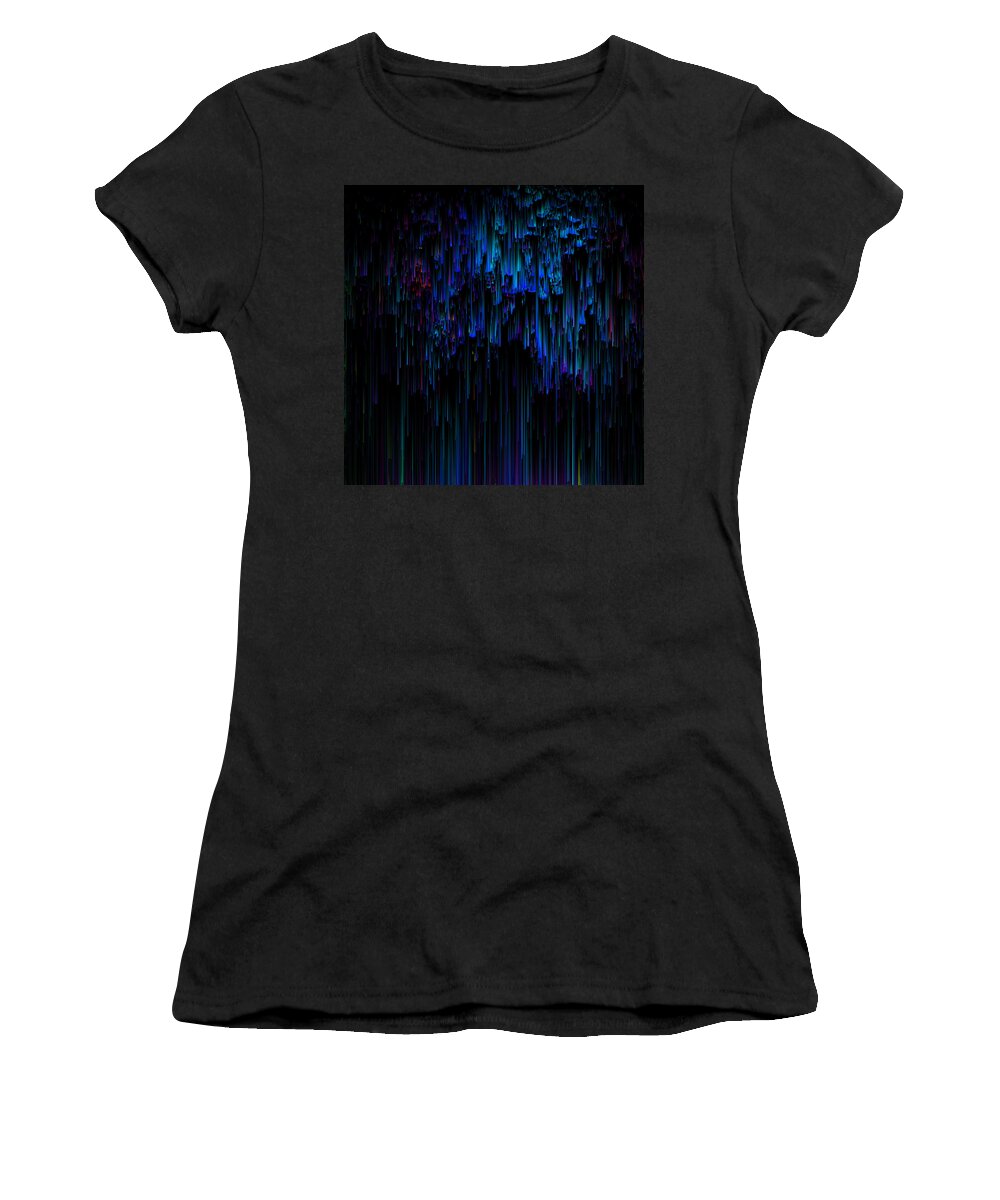 Glitch Women's T-Shirt featuring the digital art Night Rain by Jennifer Walsh