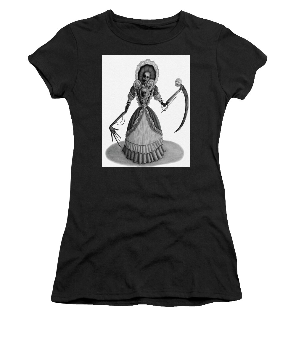 Horror Women's T-Shirt featuring the drawing Nightmare Dolly - Artwork by Ryan Nieves