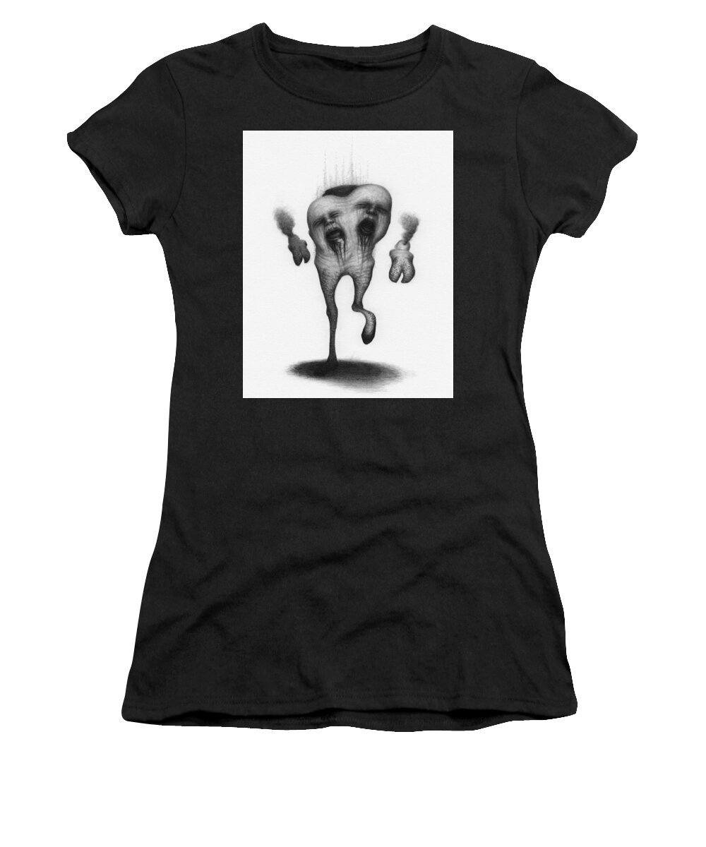 Horror Women's T-Shirt featuring the drawing Nightmare Strider - Artwork by Ryan Nieves