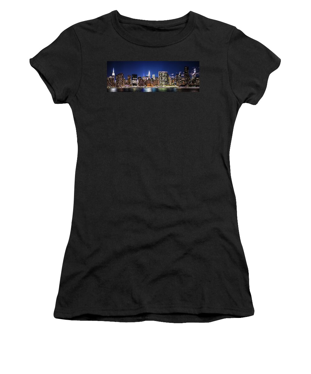 Chrysler Building Women's T-Shirt featuring the photograph NYC Nightshine by Theodore Jones