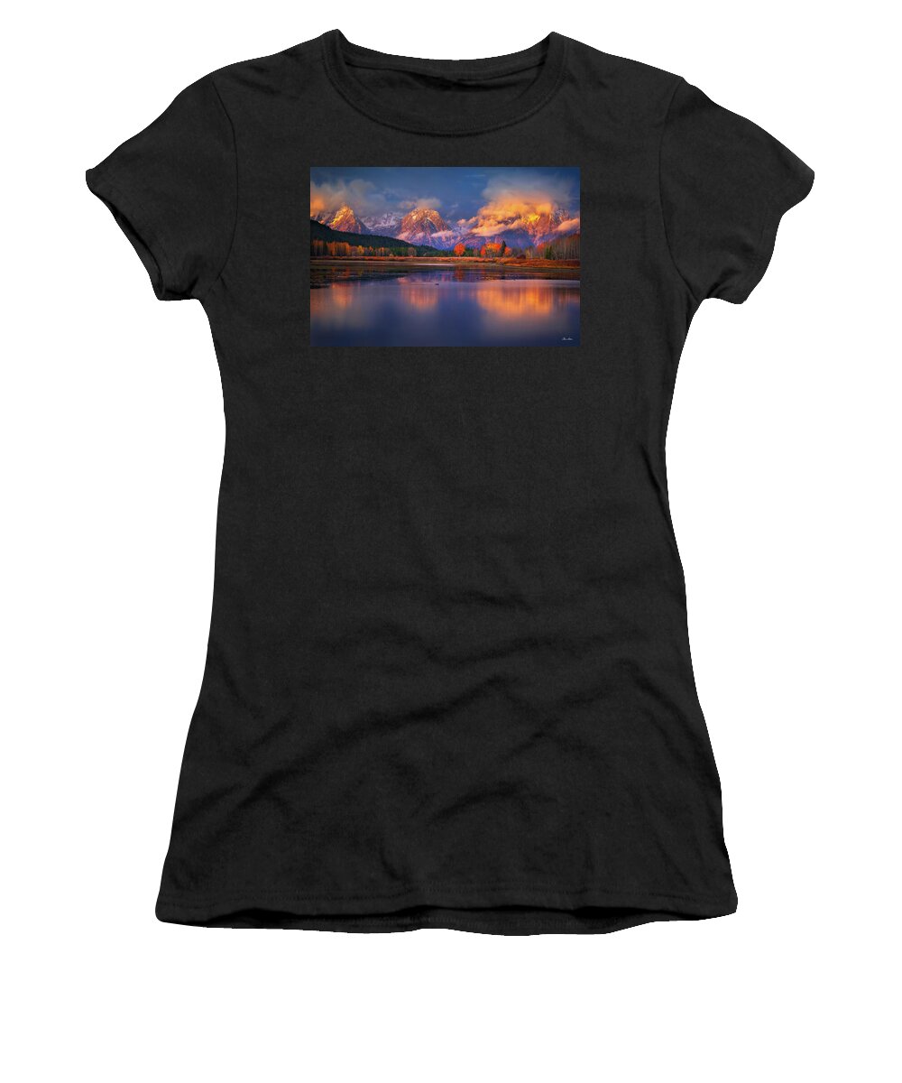 October Women's T-Shirt featuring the photograph Sunrise At Oxbow Bend by Chris Steele