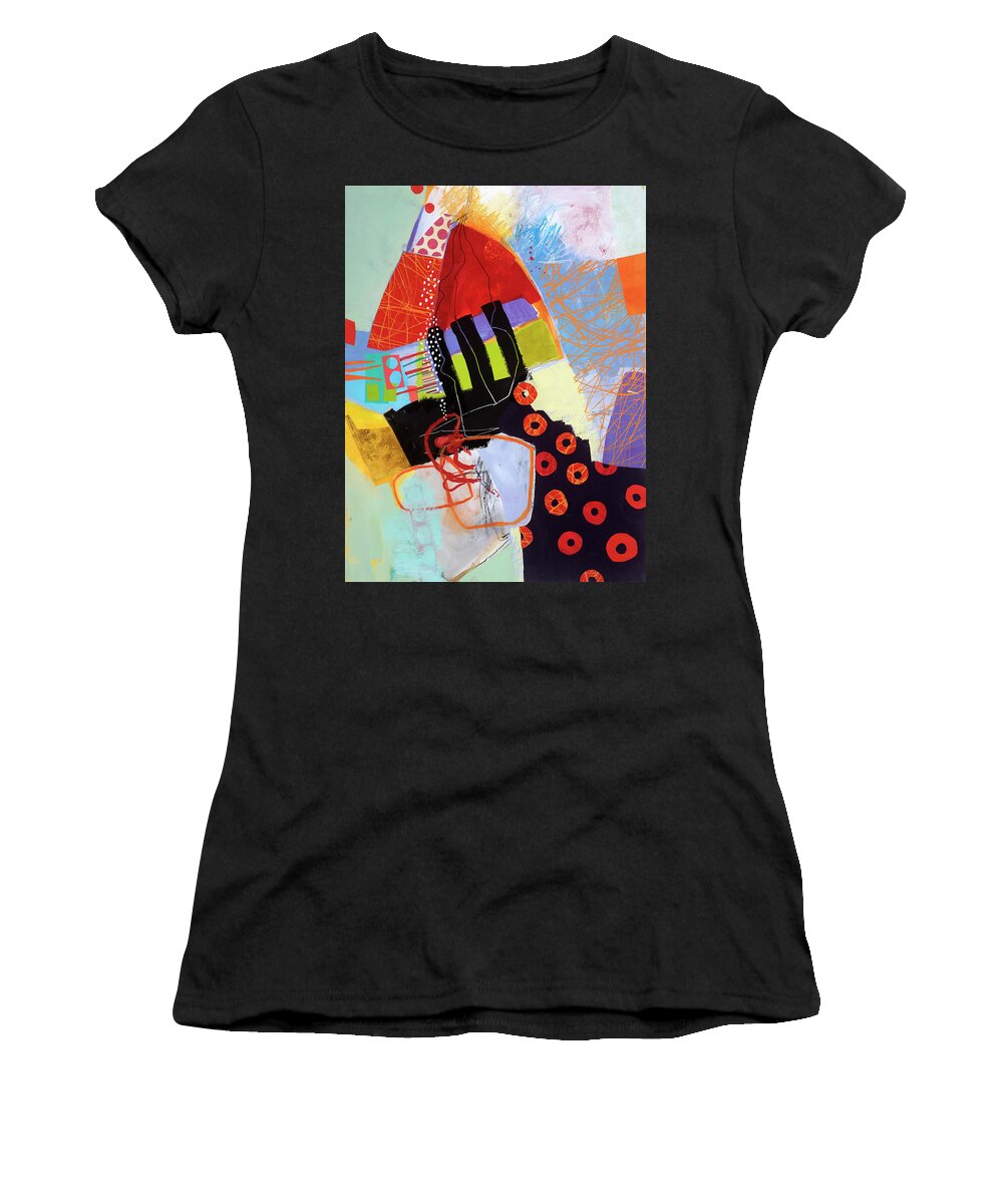 Abstract Art Women's T-Shirt featuring the painting Off the Rails by Jane Davies