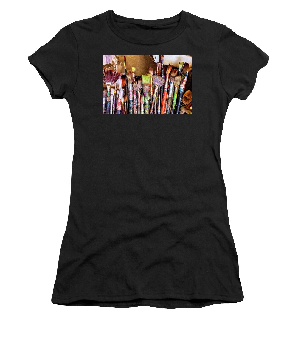  Women's T-Shirt featuring the photograph Patrick Moran's Paint Brushes by Bruce McFarland