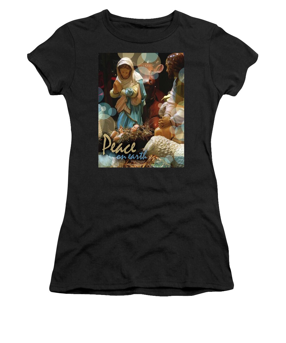 Christmas Women's T-Shirt featuring the photograph Peace On Earth by Karen Mesaros