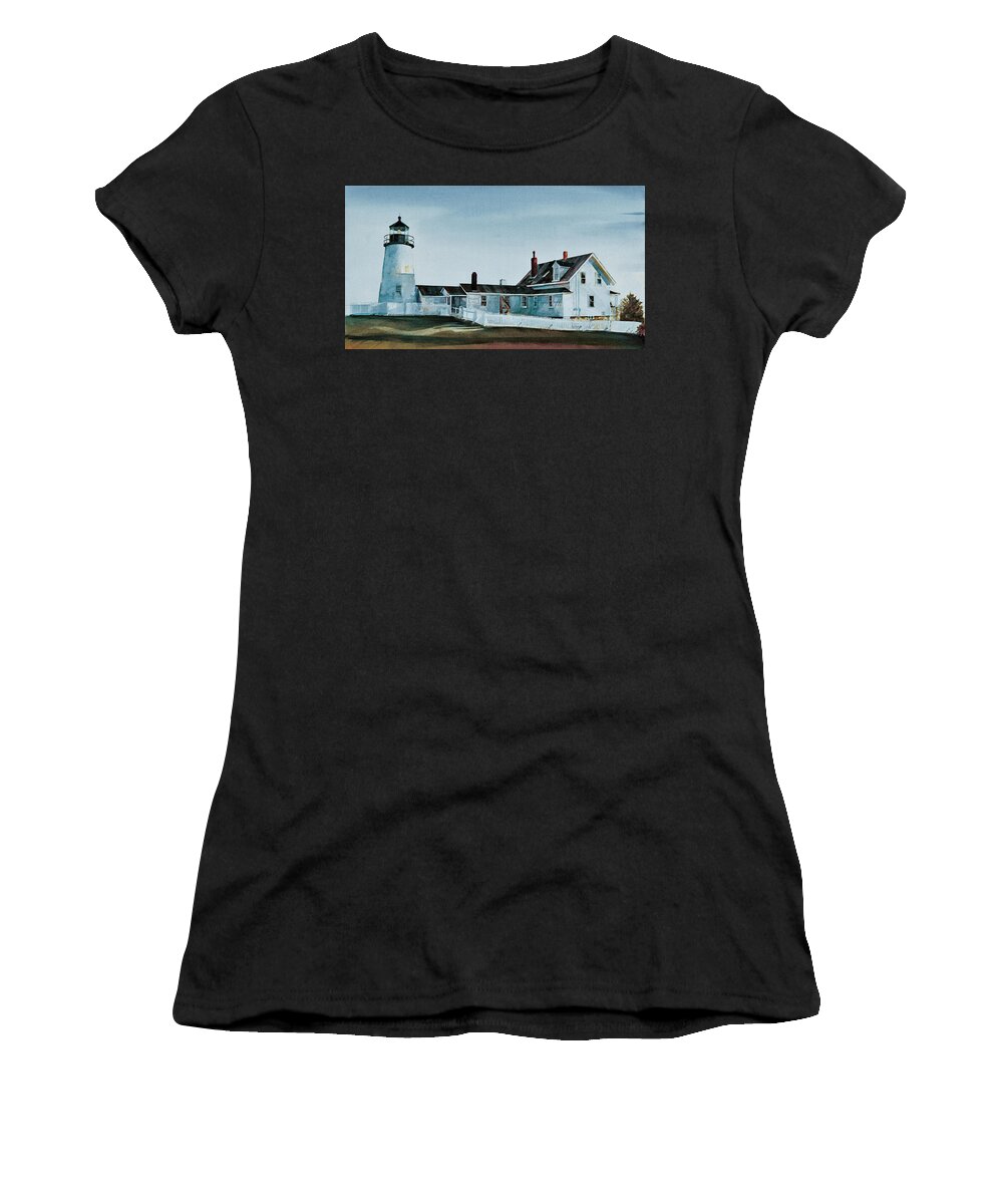 Maine Lighthouses Women's T-Shirt featuring the painting Pemaquid Light by P Anthony Visco