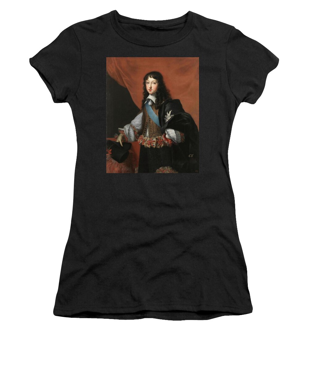 Jean Nocret Women's T-Shirt featuring the painting 'Phillip of France, I Duke of Orleans'. Ca. 1650. Oil on canvas. DUQUE DE ORLEANS. by Jean Nocret -1615-1672-