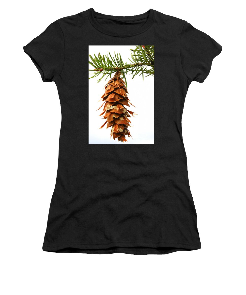Douglas Fir Women's T-Shirt featuring the photograph Pine cone sap tree branch by Robert C Paulson Jr