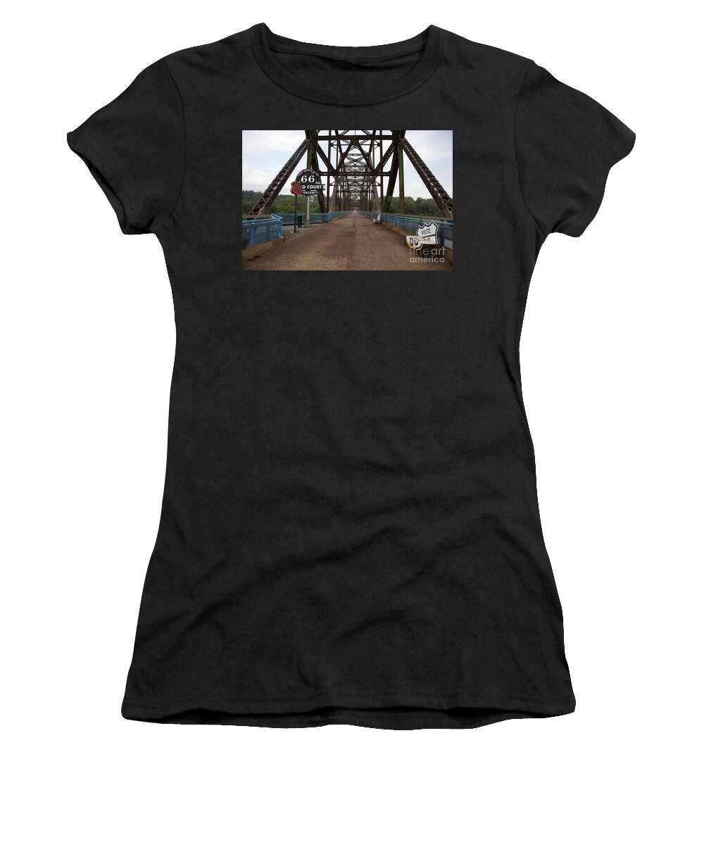 2009 Women's T-Shirt featuring the photograph Route 66 Bridge, 2009 by Carol Highsmith