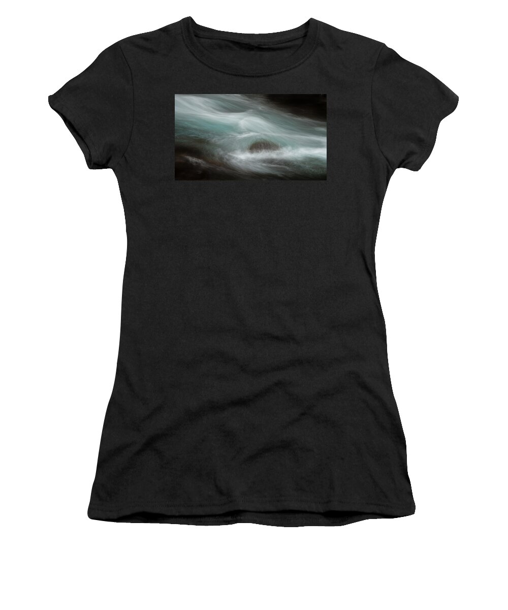 Rushing River Women's T-Shirt featuring the photograph Rushing River by Jean Noren