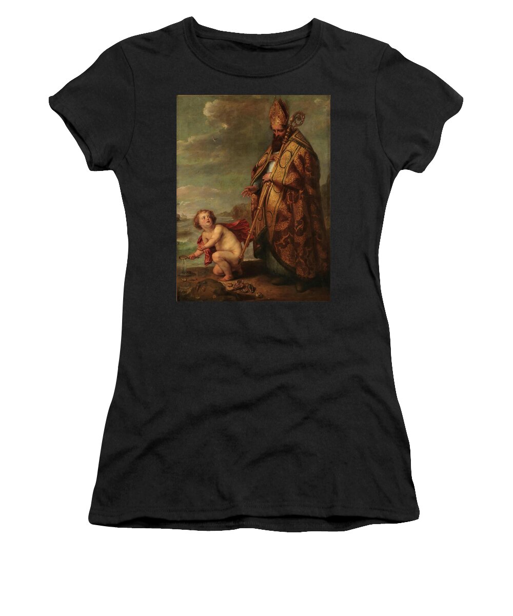 Anonymous Women's T-Shirt featuring the painting 'Saint Augustine meditating on the Trinity'. XVII ce... by Anonymous