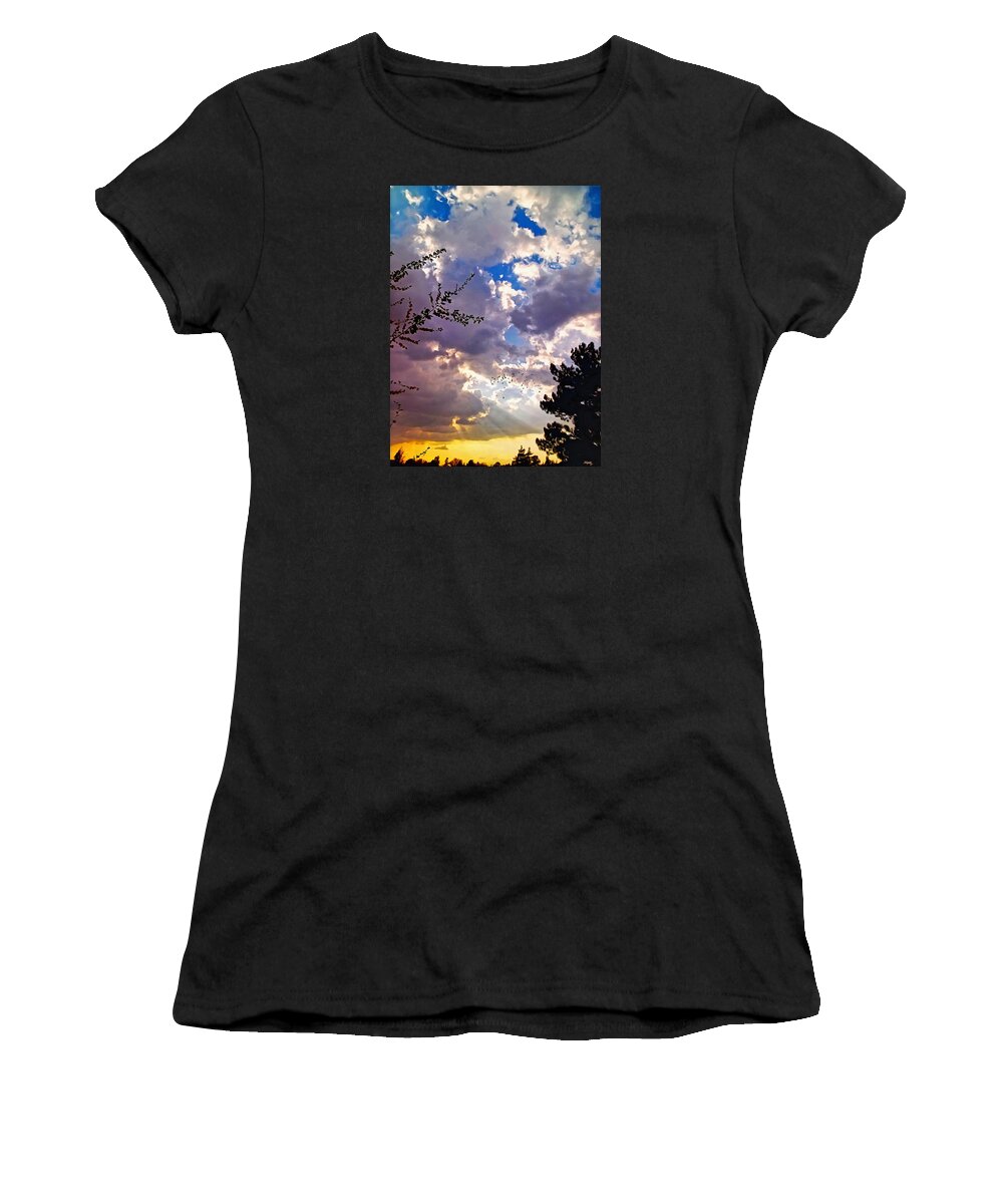 Sky Women's T-Shirt featuring the photograph Searchlight by Glenn McCarthy Art and Photography
