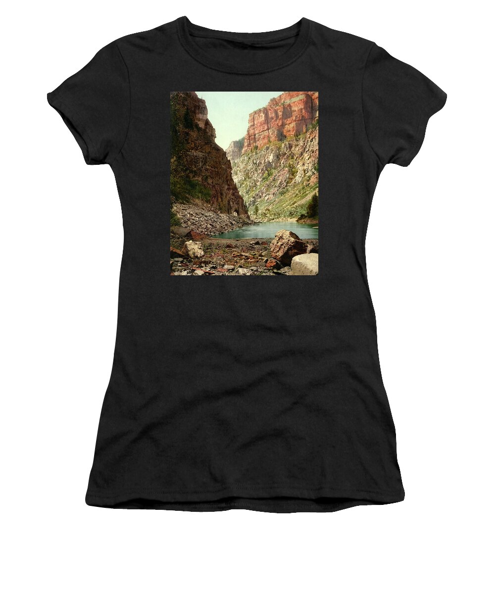  Women's T-Shirt featuring the photograph Second Tunnel, Grand River Canyon by Detroit Photographic Company